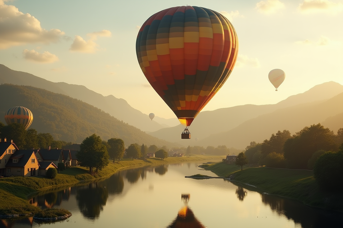 Gros ballon flottant au-dessus d