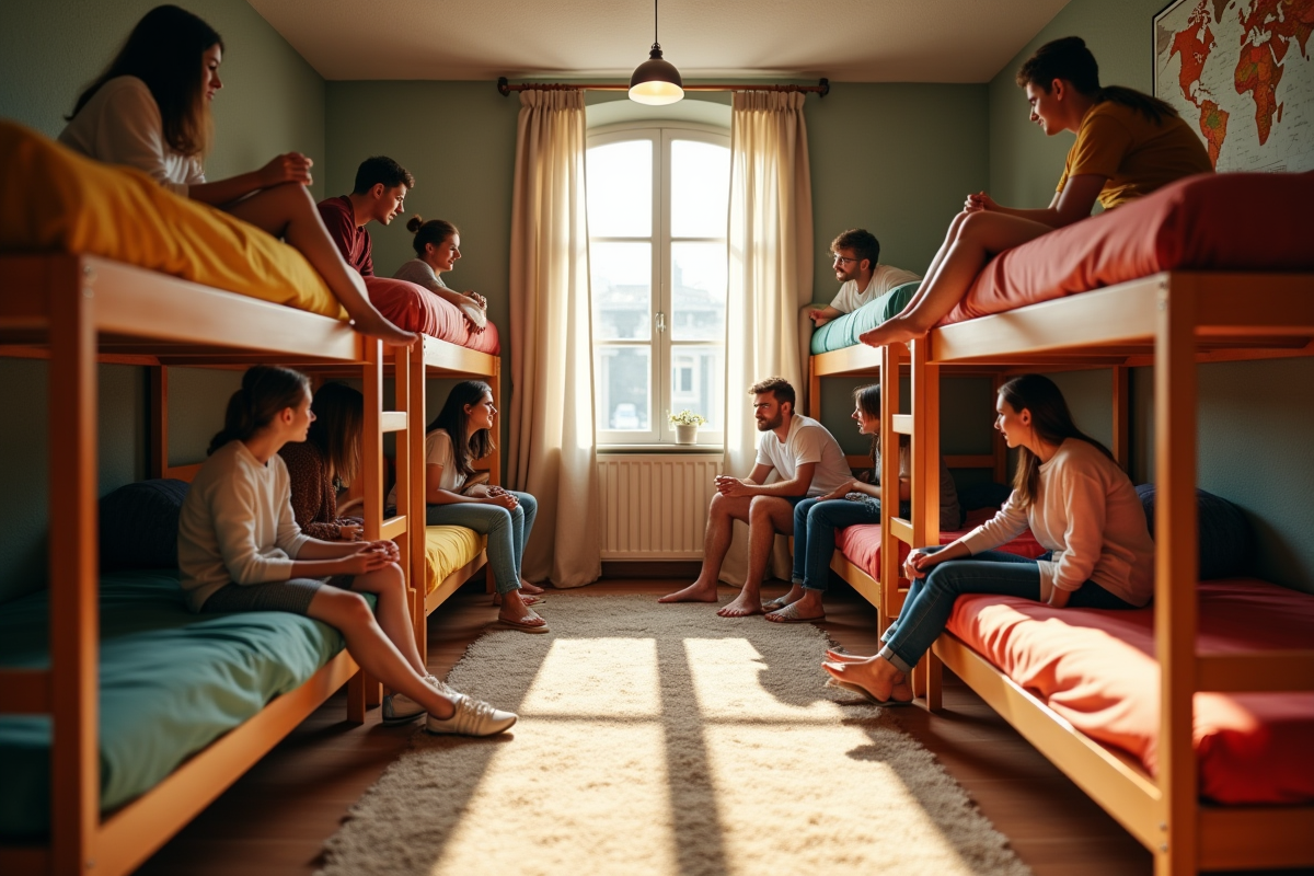 Coin détente dans dortoir partagé d