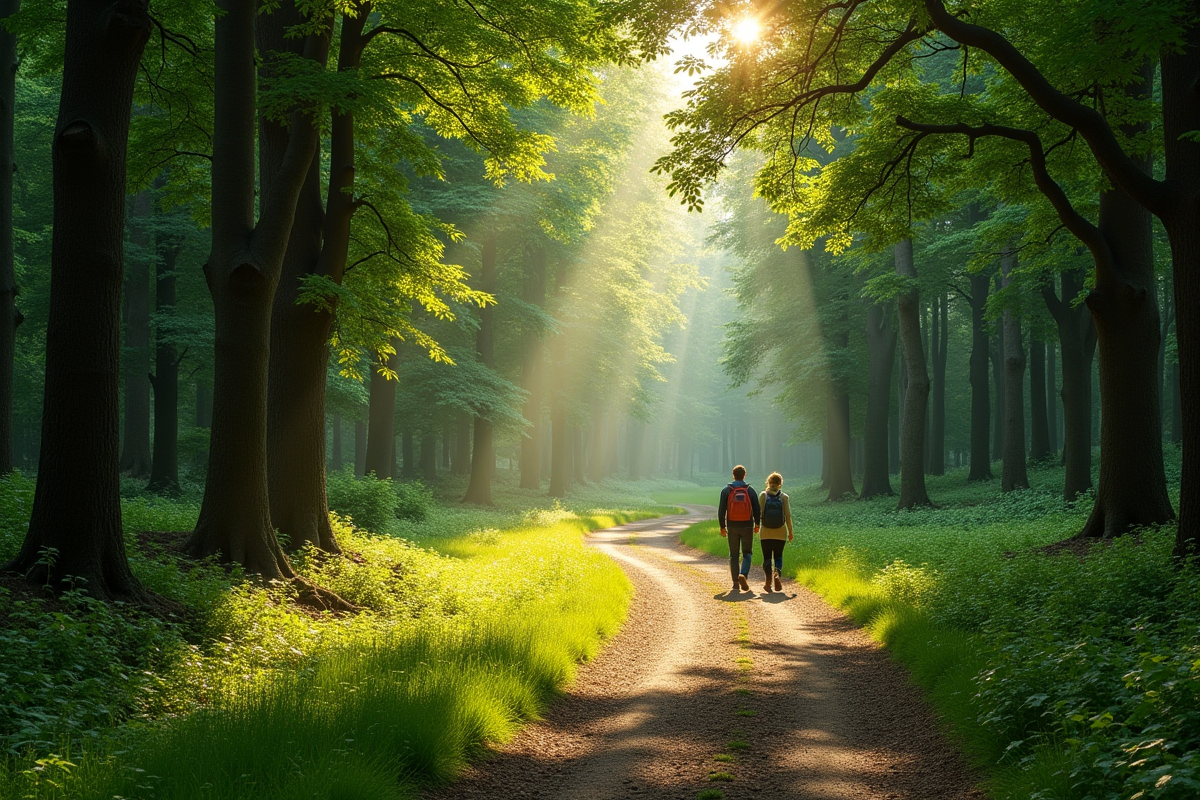 Sentier de promenade dans la forêt près de Metz