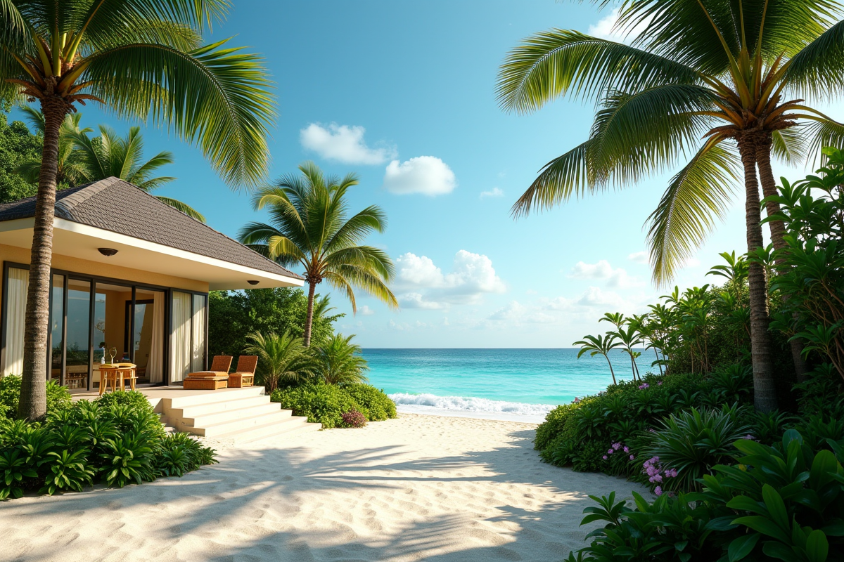 Villa en bord de mer des Caraibes ensoleillee